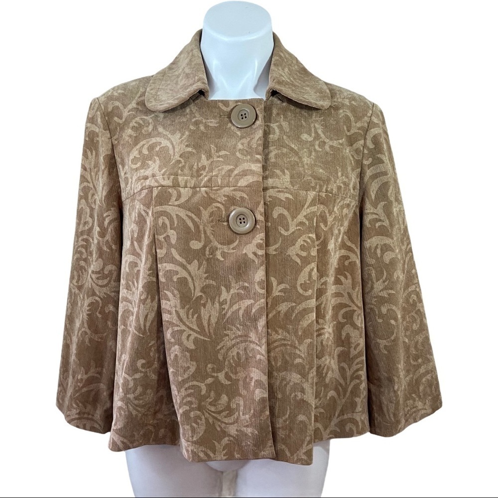 R Q T Women's Jacket Blazer Beige Size Large